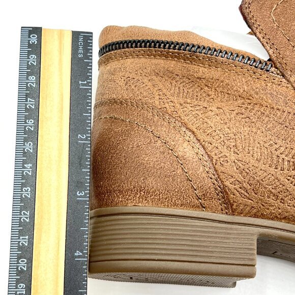 7.5W 7.5 WIDE‎ WIDTH Cobb Hill Womens Crosbie Brown Leather Ankle Boots Booties - Picture 12 of 14